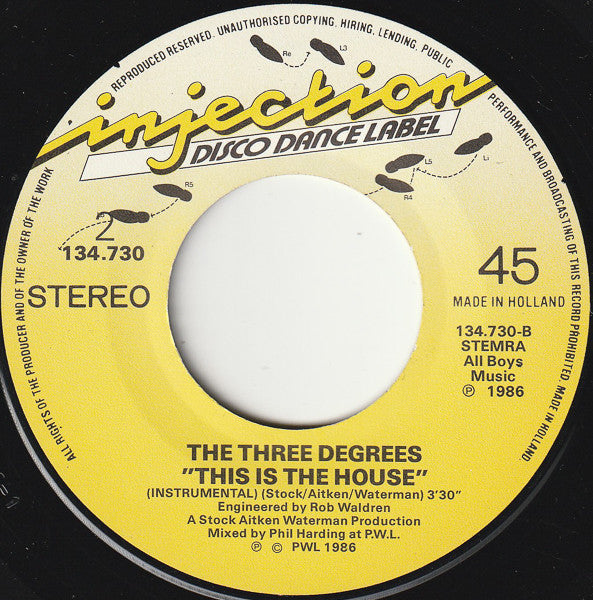 The Three Degrees : This Is The House (7", Single)