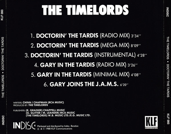 The Timelords : Doctorin' The Tardis (CD, Maxi)