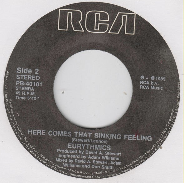 Eurythmics : Would I Lie To You? (7", Single)