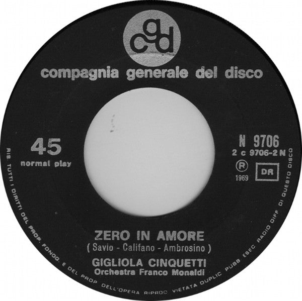 Gigliola Cinquetti : La Pioggia (7")