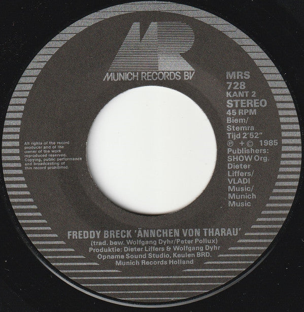 Freddy Breck : Vrienden Kom Erbij  (7", Single)