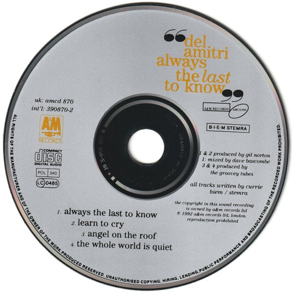 Del Amitri : Always The Last To Know (CD, Maxi)