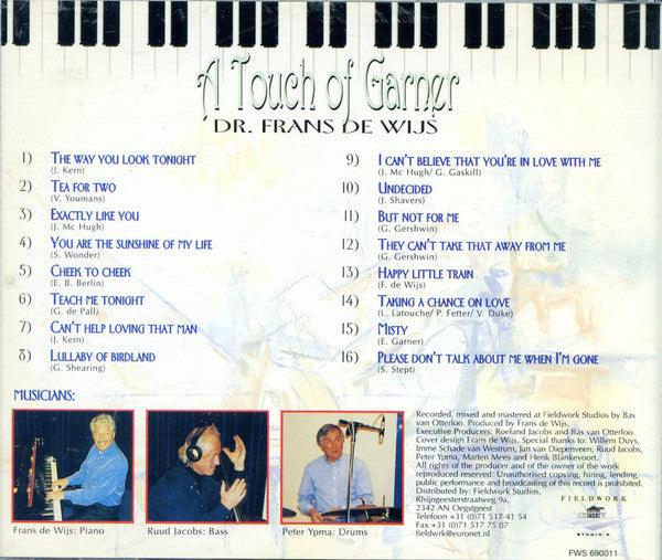 Frans de Wijs : A Touch Of Garner (CD, Album)