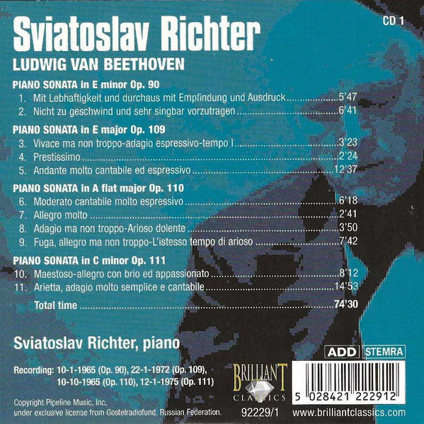 Sviatoslav Richter - Ludwig Van Beethoven / Franz Schubert / Franz Liszt : Sviatoslav Richter In Concert (5xCD, Comp + Box)