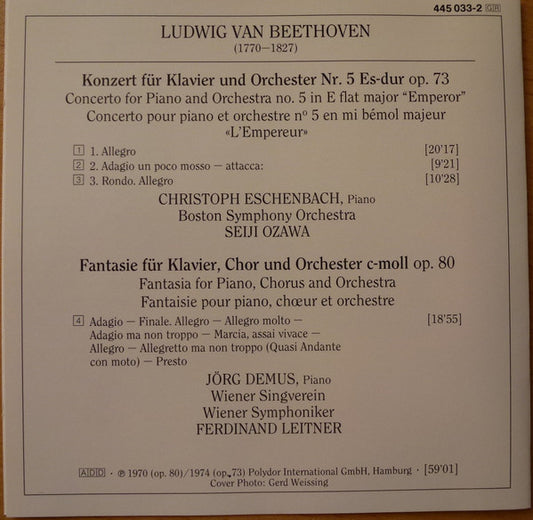 Ludwig van Beethoven, Christoph Eschenbach · Jörg Demus, Seiji Ozawa, Boston Symphony Orchestra, Ferdinand Leitner : Klavierkonzert Nr. 5 - Chorfantasie (CD, Comp, RM)