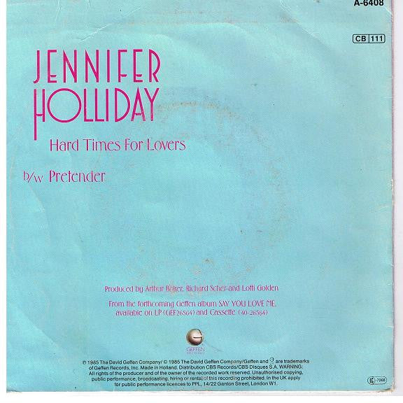 Jennifer Holliday : Hard Time For Lovers (7", Single)