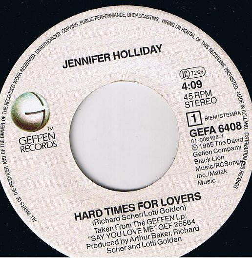 Jennifer Holliday : Hard Time For Lovers (7", Single)