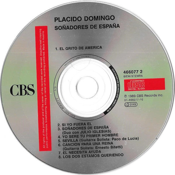 Placido Domingo : Soñadores De España (CD, Album)