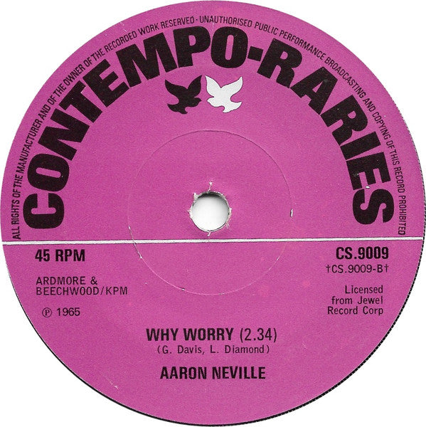 Aaron Neville : Tell It Like It Is / Why Worry (7", Single, Sol)