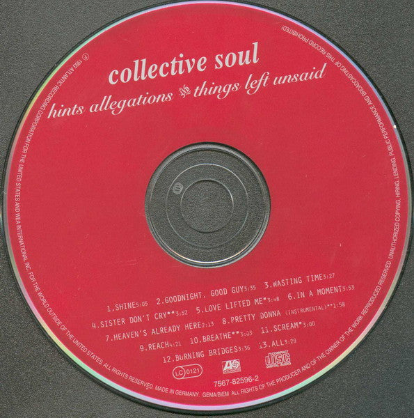 Collective Soul : Hints Allegations And Things Left Unsaid (CD, Album, RE, RP, But)