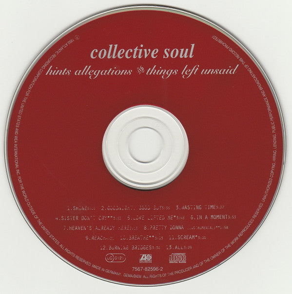 Collective Soul : Hints Allegations And Things Left Unsaid (CD, Album, RE, RP, But)