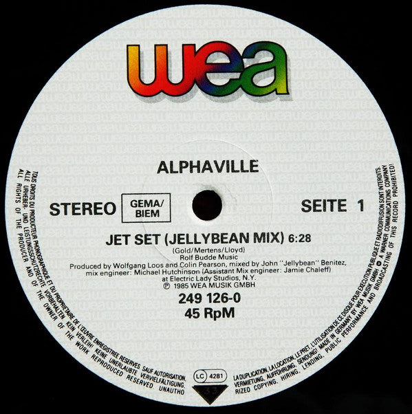 Alphaville : Jet Set (Jellybean Mix) (12", Maxi)