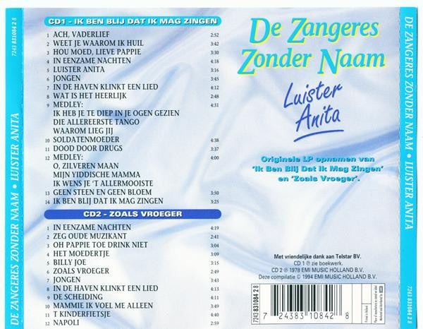 Zangeres Zonder Naam : Luister Anita (2xCD, Comp)