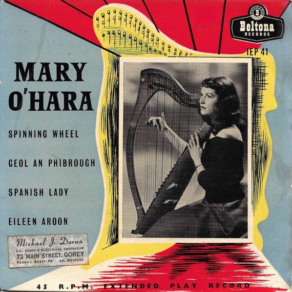 Mary O'Hara : Singing To Her Own Harp Accompaniment (7", EP, RE, 4 p)