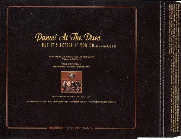 Panic! At The Disco : But It's Better If You Do (CD, Single, Promo)