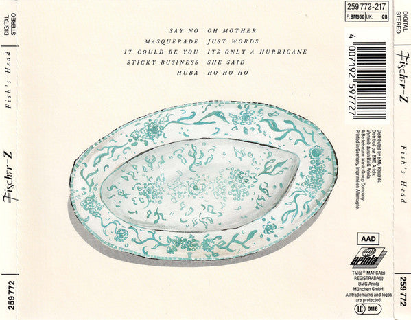 Fischer-Z : Fish's Head (CD, Album)