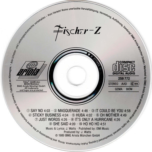 Fischer-Z : Fish's Head (CD, Album)