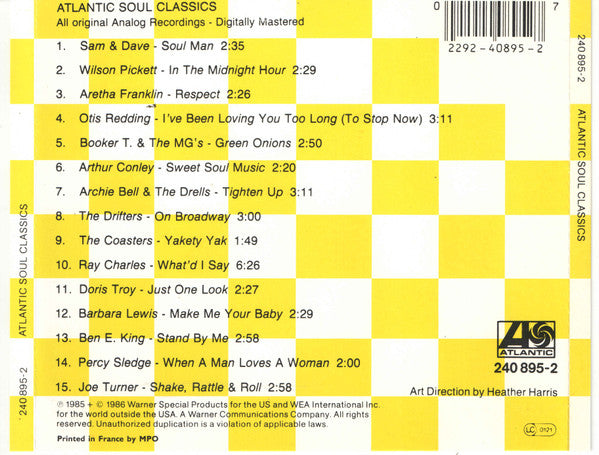 Various : Atlantic Soul Classics (CD, Comp)