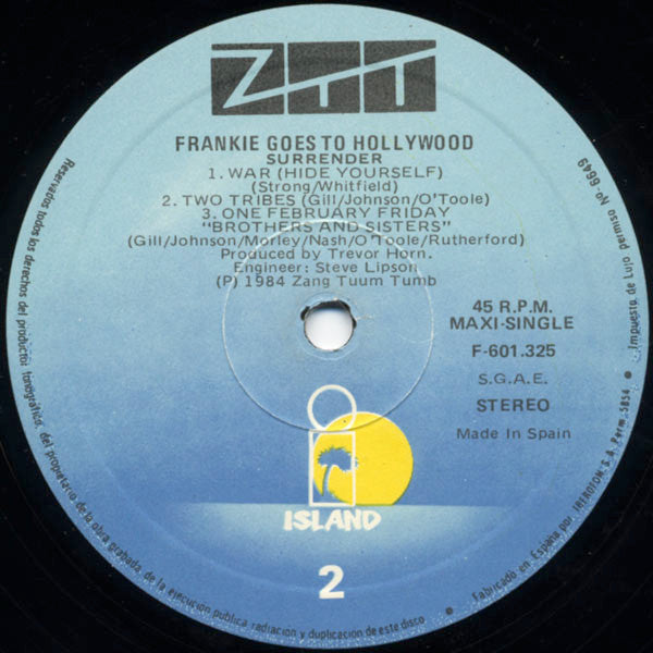 Frankie Goes To Hollywood : Two Tribes (Annihilation) (12", Maxi, M/Print)