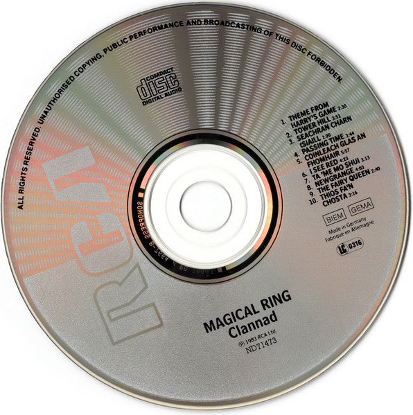 Clannad : Magical Ring (CD, Album, RE)