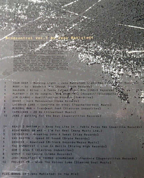 Jens Mahlstedt : Mindcontrol Vol.1 (2xCD, Comp + CD, Mixed)