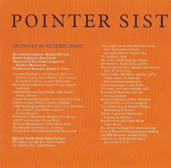 Pointer Sisters : Contact (CD, Album, Mad)