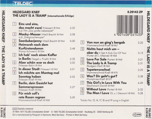 Hildegard Knef : The Lady Is A Tramp (CD, Comp)