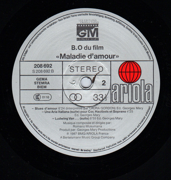 Romano Musumarra : Maladie D'Amour (LP, Album)