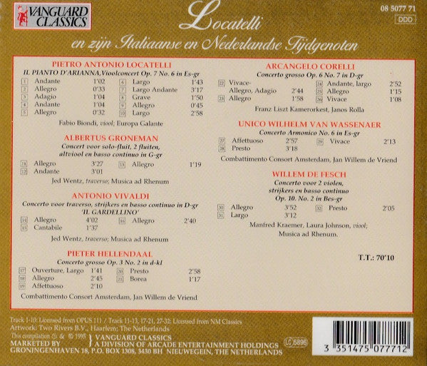 Musica Ad Rhenum, Combattimento Consort Amsterdam, Europa Galante : Locatelli In Amsterdam (CD, Comp)
