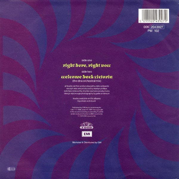 Jesus Jones : Right Here, Right Now (7", Single)