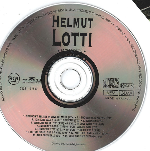 Helmut Lotti : Memories (CD, Album)