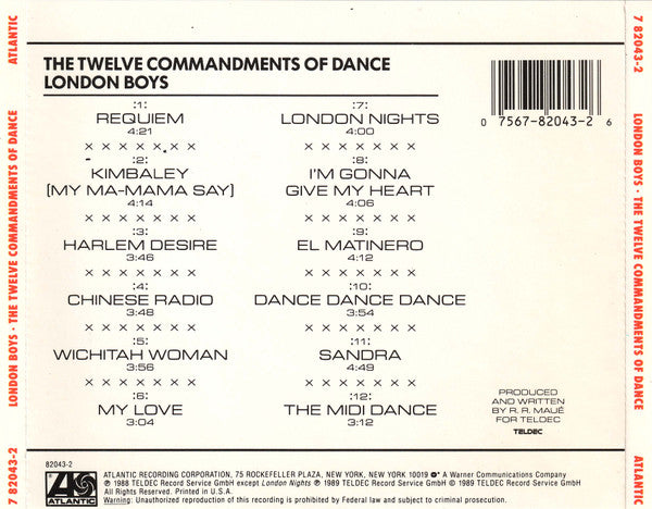 London Boys : The Twelve Commandments Of Dance (CD, Album)