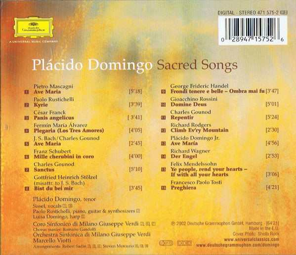 Placido Domingo : Sacred Songs (CD, Album, EDC)
