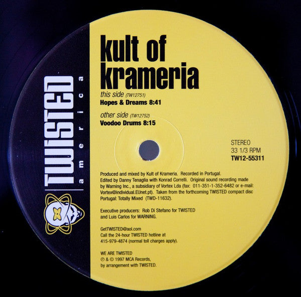 Kult Of Krameria : Hopes & Dreams / Voodoo Drums (12")