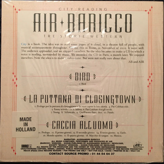 AIR ♦ Alessandro Baricco : City Reading (CD, Album, Promo, Car)