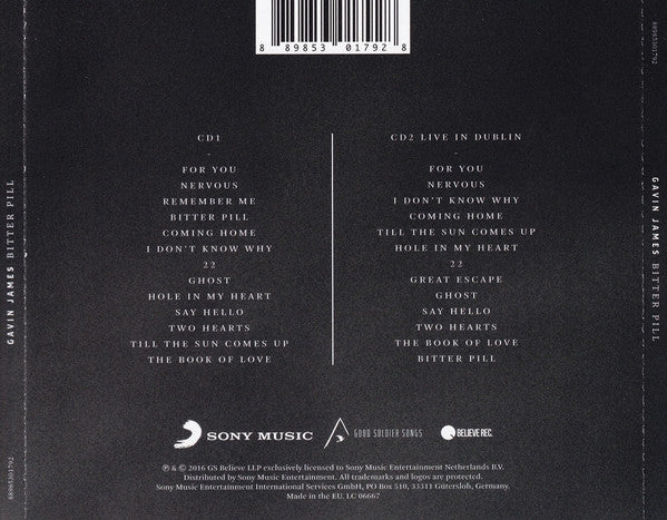 Gavin James : Bitter Pill (2xCD, Album, Dlx)