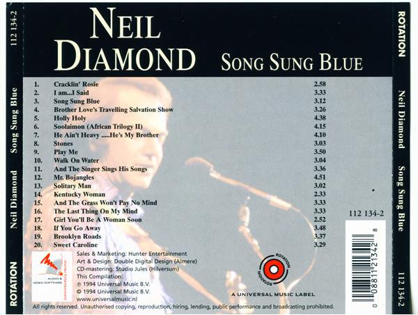 Neil Diamond : Song Sung Blue (CD, Comp, RE)