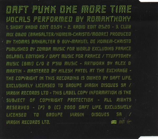 Daft Punk : One More Time (CD, Single)