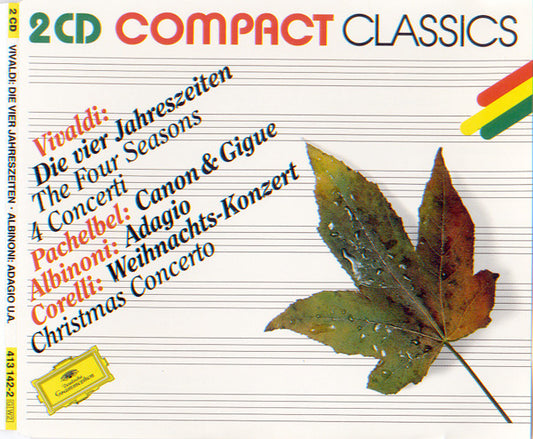 Antonio Vivaldi / Johann Pachelbel / Tomaso Albinoni / Arcangelo Corelli : Die Vier Jahreszeiten = The Four Seasons, 4 Concerti / Canon & Gigue / Adagio / Weihnachts-Konzert = Christmas Concerto (2xCD, Comp, RM)