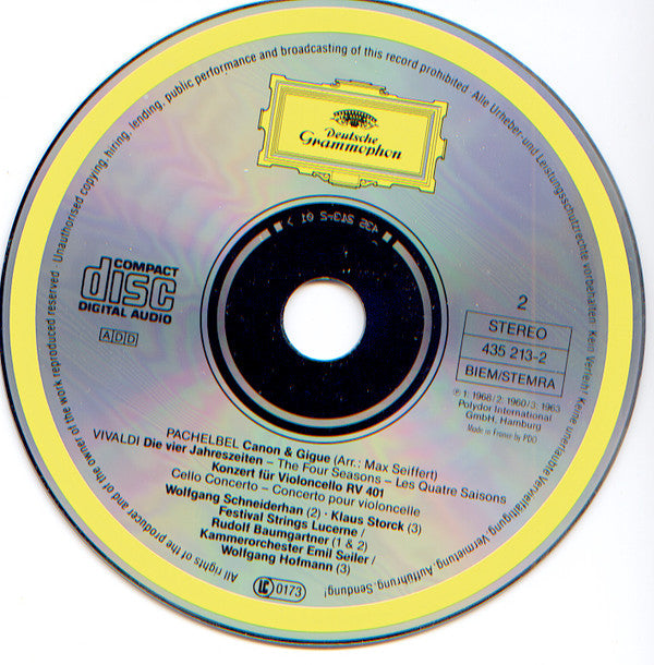 Antonio Vivaldi / Johann Pachelbel / Tomaso Albinoni / Arcangelo Corelli : Die Vier Jahreszeiten = The Four Seasons, 4 Concerti / Canon & Gigue / Adagio / Weihnachts-Konzert = Christmas Concerto (2xCD, Comp, RM)