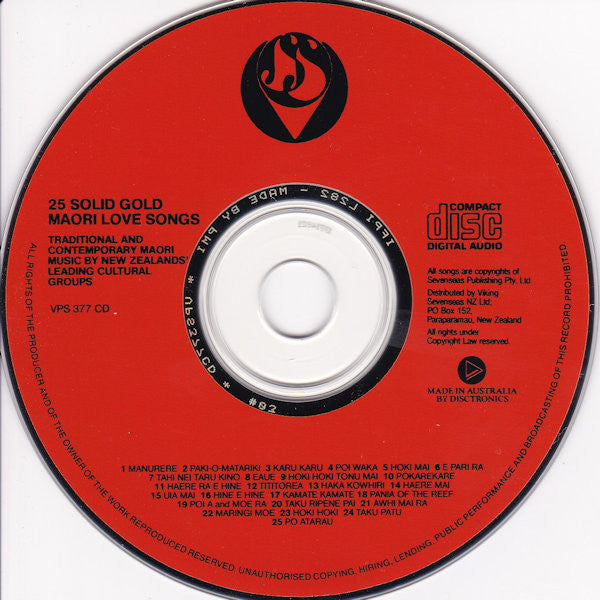 Various : 25 Solid Gold Maori Songs (Traditional And Contemporary Maori Music) (CD)