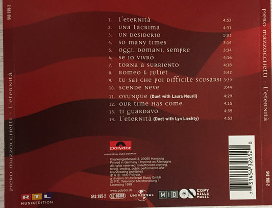 Piero Mazzocchetti : L' Eternità (CD, Album)