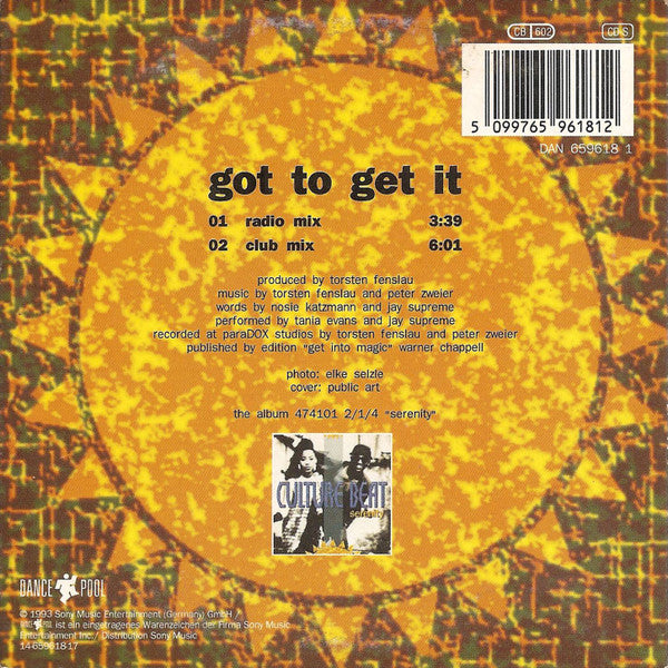 Culture Beat : Got To Get It (CD, Single)