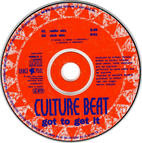 Culture Beat : Got To Get It (CD, Single)