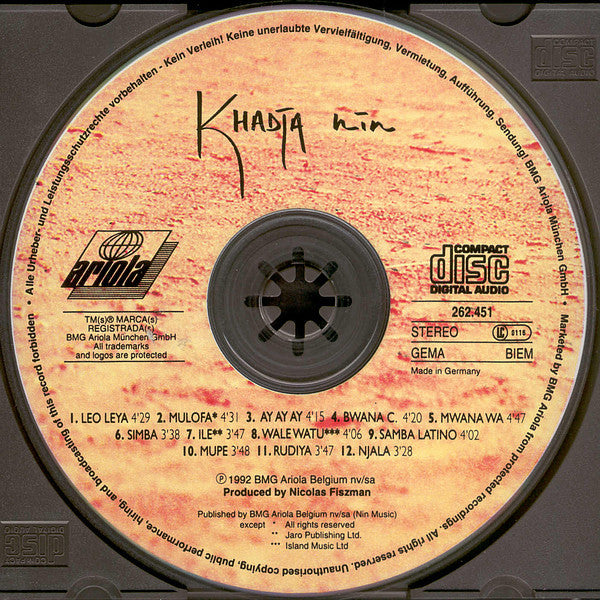 Khadja Nin : Khadja Nin (CD, Album, RE, Ora)