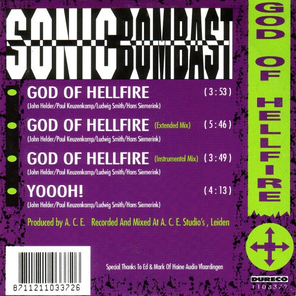 Sonic Bombast : God Of Hellfire (CD, Maxi, Car)