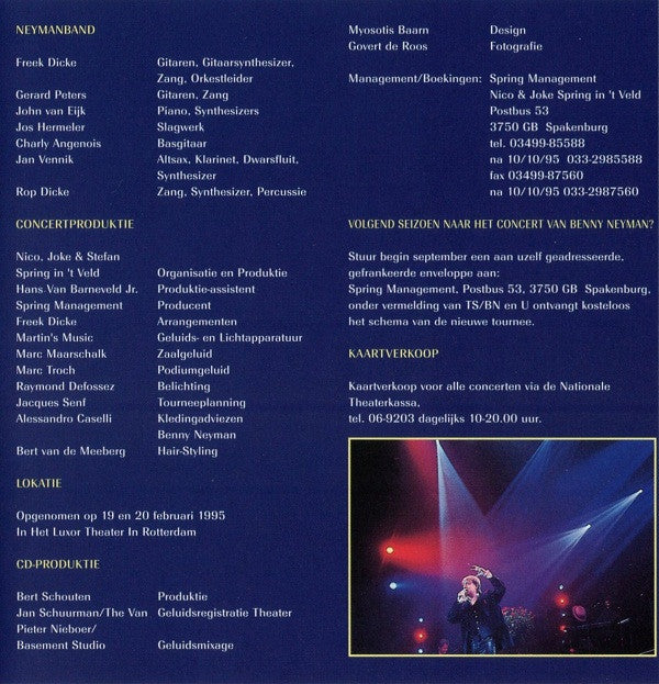 Benny Neyman : Live - Hoogtepunten Uit 10 Jaar Theaterconcerten (CD, Album)