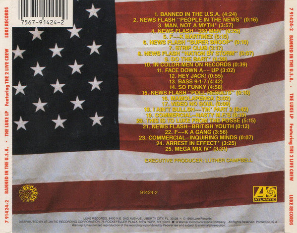 Luke Featuring The 2 Live Crew : Banned In The U.S.A. (The Luke LP) (CD, Album, SRC)