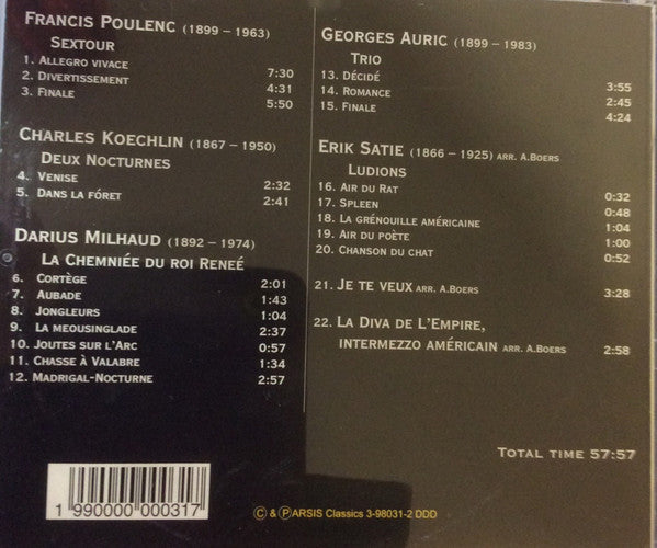 Hexagon Ensemble : Poulenc - Koechlin - Milhaud - Auric - Satie (CD, Album)