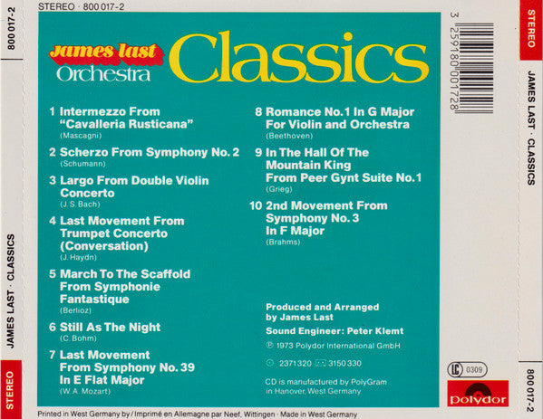 Orchester James Last : Classics (CD, Album, RE, Red)